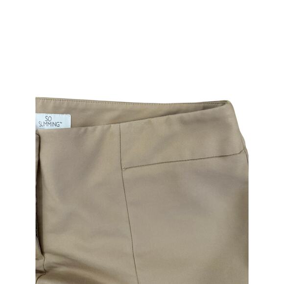 Chico’s So Slimming 2 tan ankle pants Cotton Blend Office women’s 12 - Picture 4 of 10